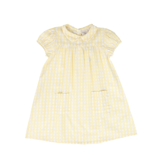 FLOSS PALE YELLOW GINGHAM COLLAR DRESS