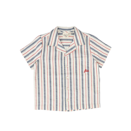 FLOSS NAVY/RED STRIPED COLLAR SHIRT