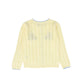 FLOSS PALE YELLOW POINTELLE EMBROIDERED CARDIGAN