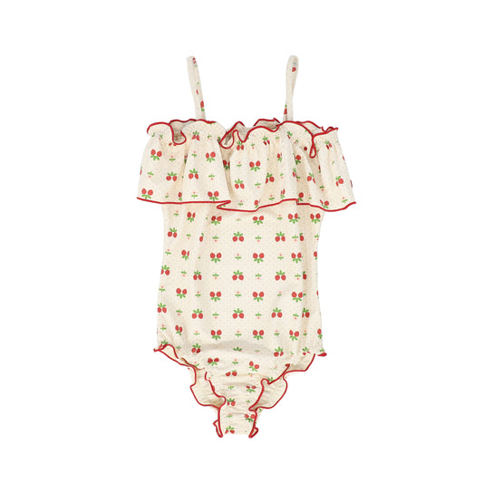 FLOSS CREAM STRAWBERRY PRINT SWIMSUIT