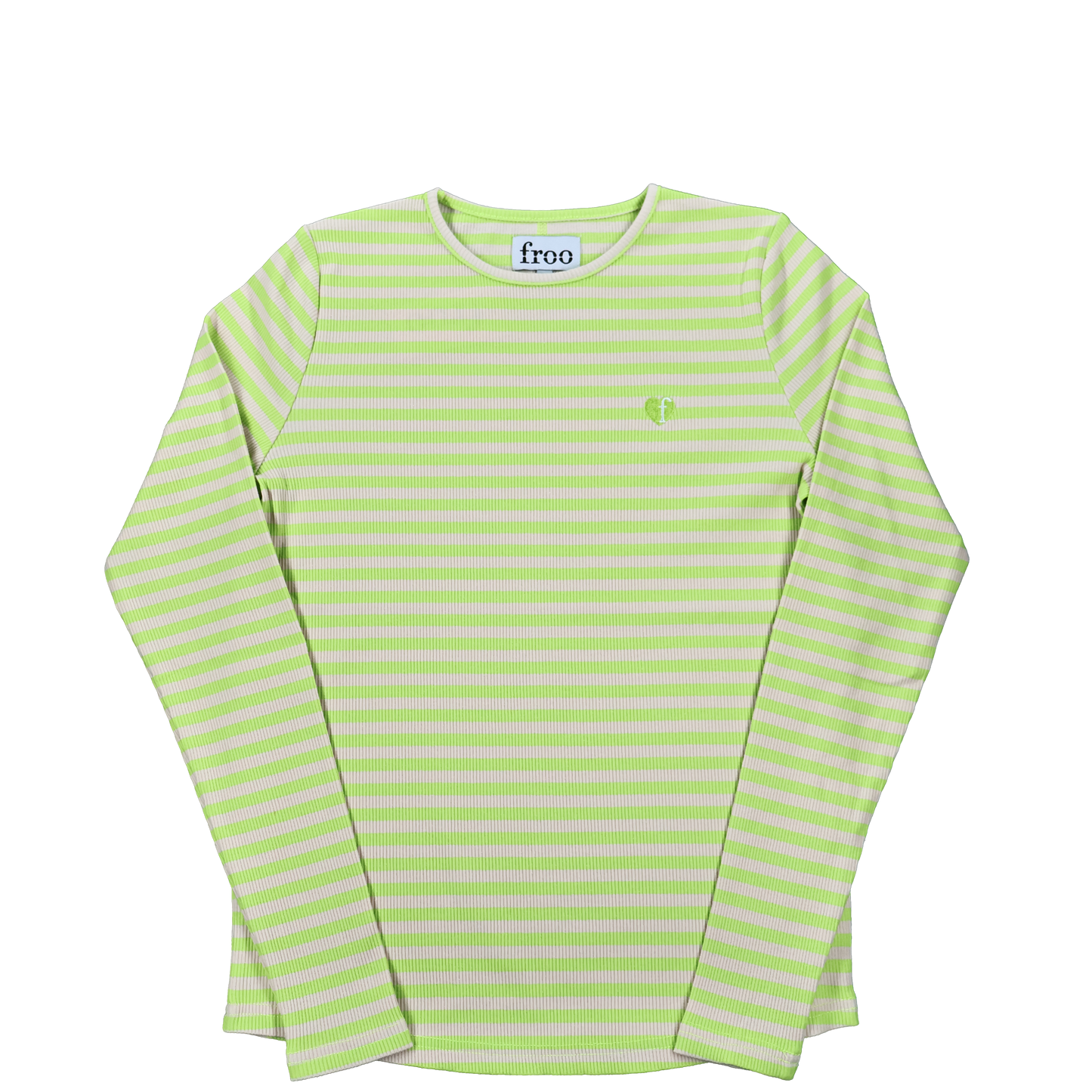 FROO STYLE LIME/BEIGE STRIPE RIBBED T-SHIRT