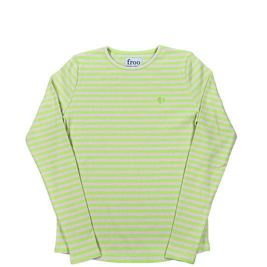 FROO STYLE LIME/BEIGE STRIPE RIBBED T-SHIRT