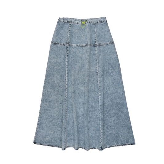 FROO STYLE BLUE DENIM WASH PANEL SKIRT