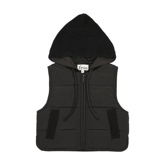 FROO STYLE BLACK PUFFER VEST