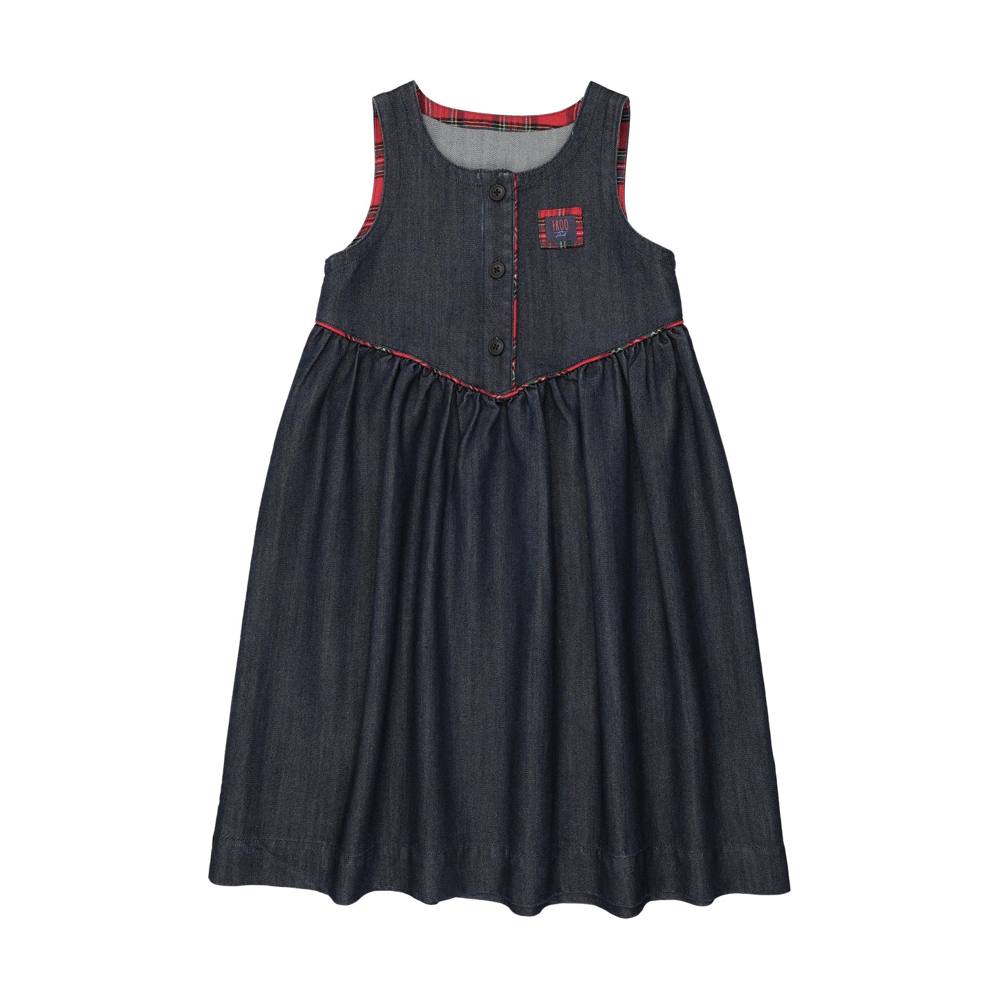 FROO STYLE BLUE DENIM V WAIST JUMPER