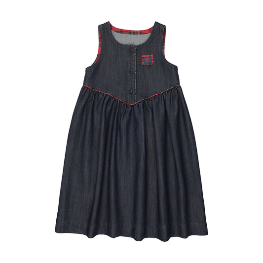 FROO STYLE BLUE DENIM V WAIST JUMPER