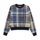 FROO STYLE ROYAL BLUE PLAID KNIT SWEATER