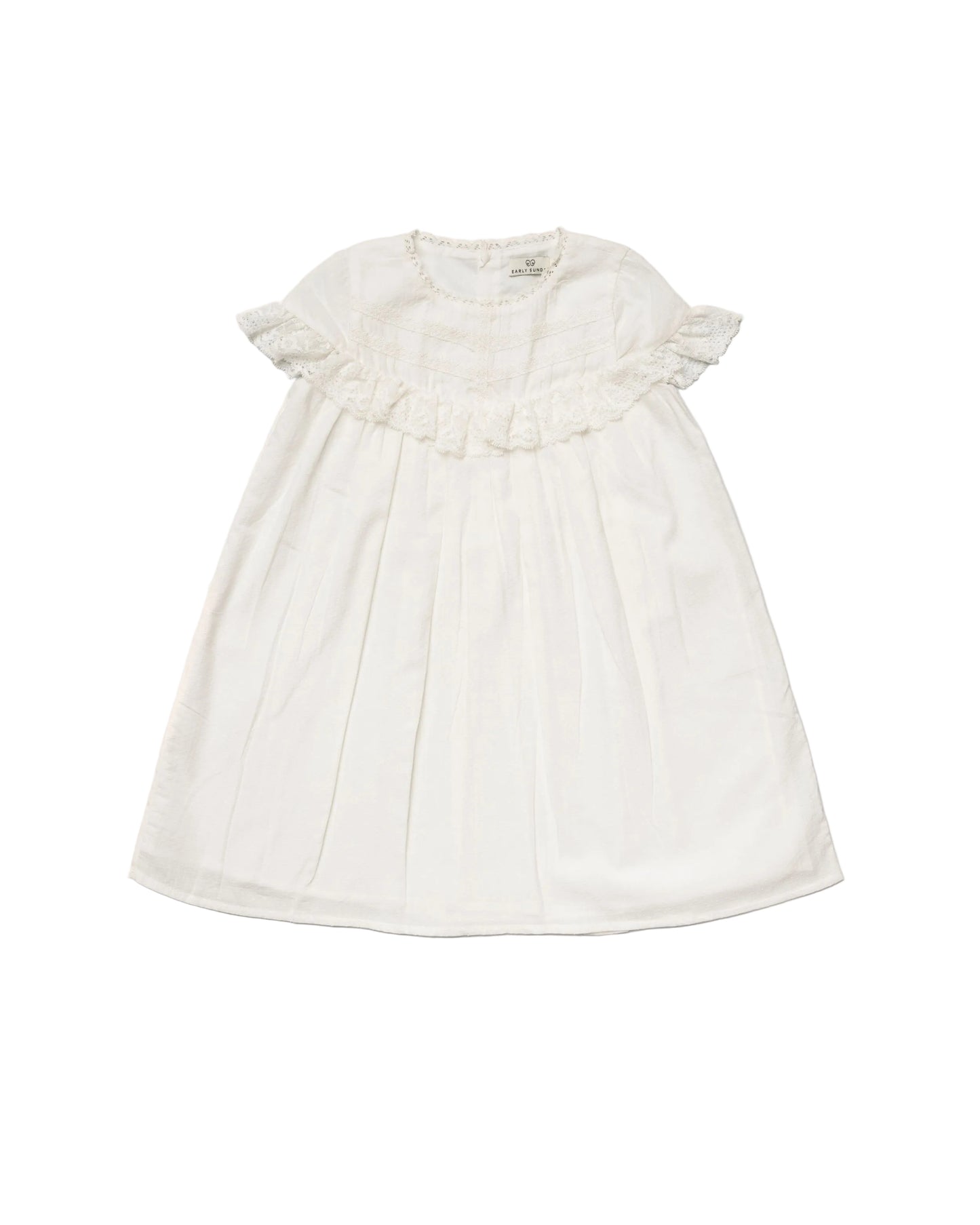 EARLY SUNDAY IVORY GATHERED RUFFLE TRIM JUMPER