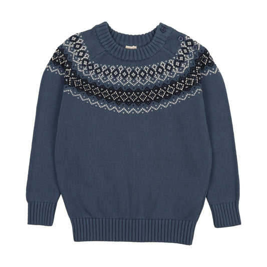 ANALOGIE BLUE HEIRLOOM KNIT SWEATER