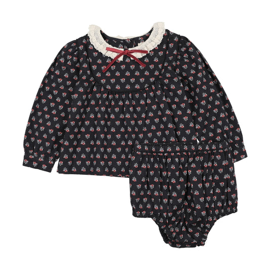 ANALOGIE NAVY PRINT HOME GARDEN TODDLER GIRLS SET