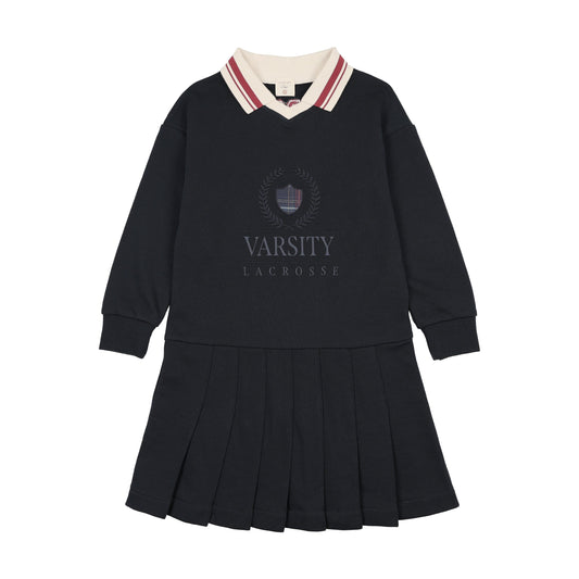 ANALOGIE NAVY VARSITY FAN CLUB DRESS