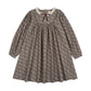 ANALOGIE OXFORD TAN PRINT HOME GARDEN LACED TRIM DRESS