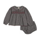 ANALOGIE GREY SMOCKED PLAID BLOOMER SET