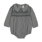 ANALOGIE BLUE PLAID SMOCKED ROMPER