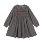 ANALOGIE GREY PLAID SMOCKED DRESS