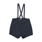 ANALOGIE NAVY PLAID EDITION BOYS OVERALL SHORTS