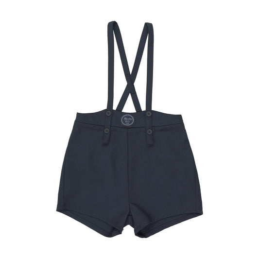 ANALOGIE NAVY PLAID EDITION BOYS OVERALL SHORTS
