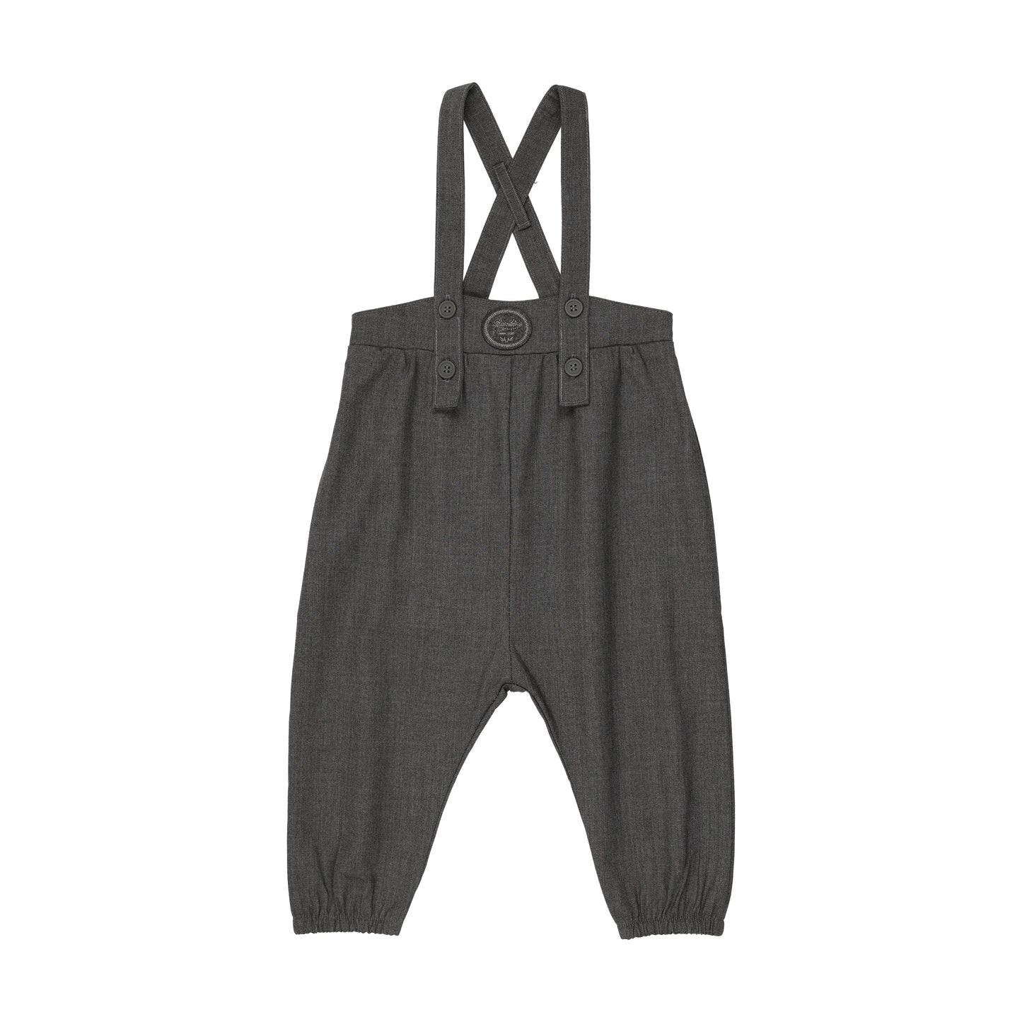 ANALOGIE MID GREY PLAID EDITION BOYS LONG ROMPER