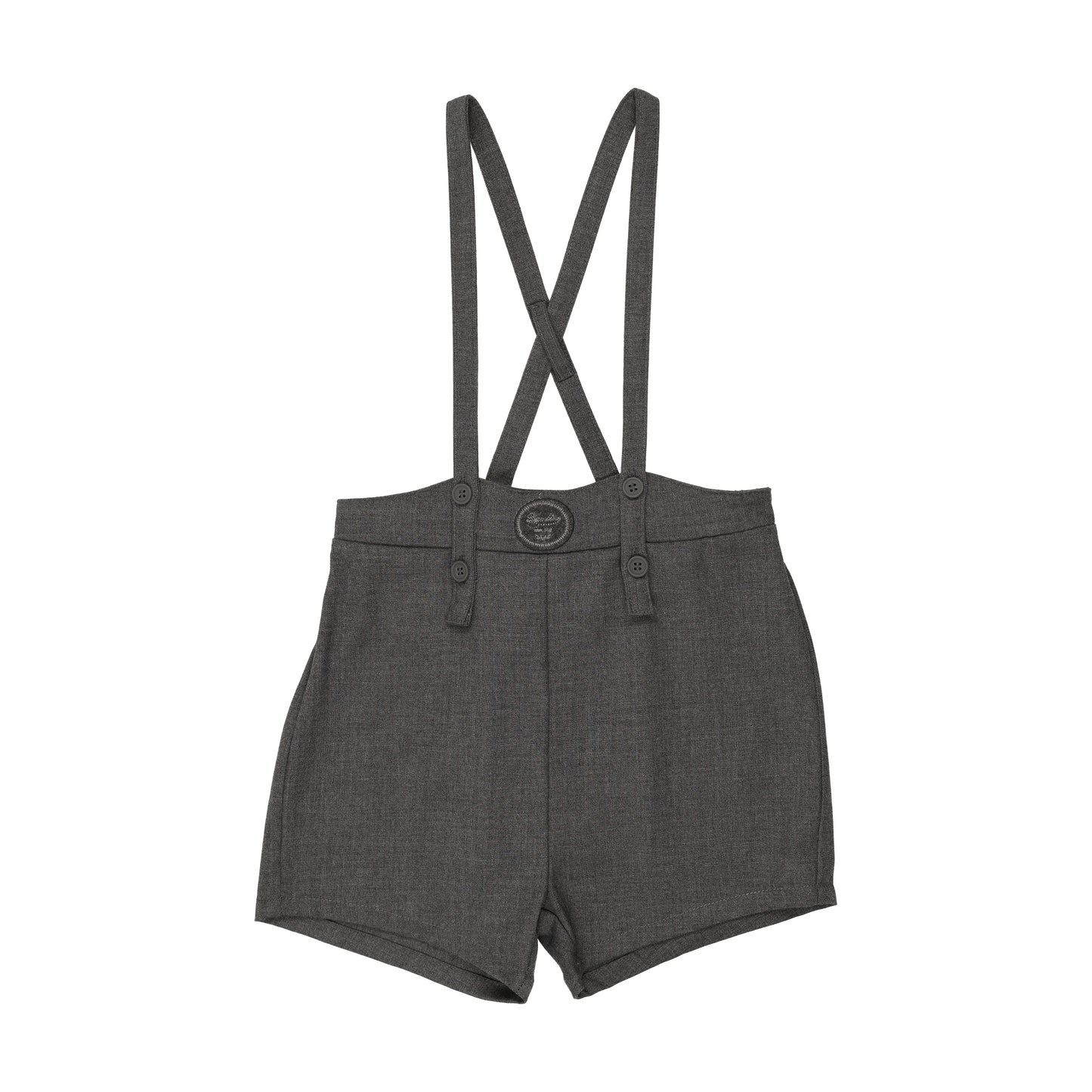 ANALOGIE MID GREY PLAID EDITION BOYS OVERALL SHORTS
