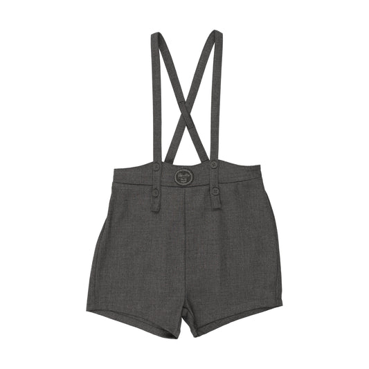 ANALOGIE MID GREY PLAID EDITION BOYS OVERALL SHORTS