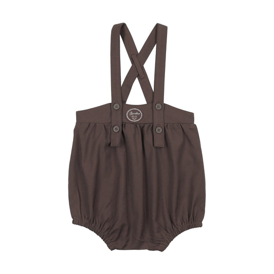 ANALOGIE CHOCOLATE BROWN PLAID EDITION BOYS ROMPER
