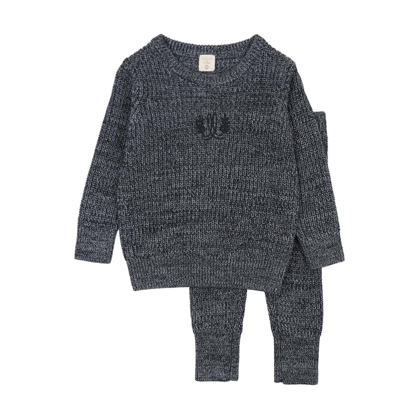 ANALOGIE NAVY MARLED CHUNKY KNIT SET