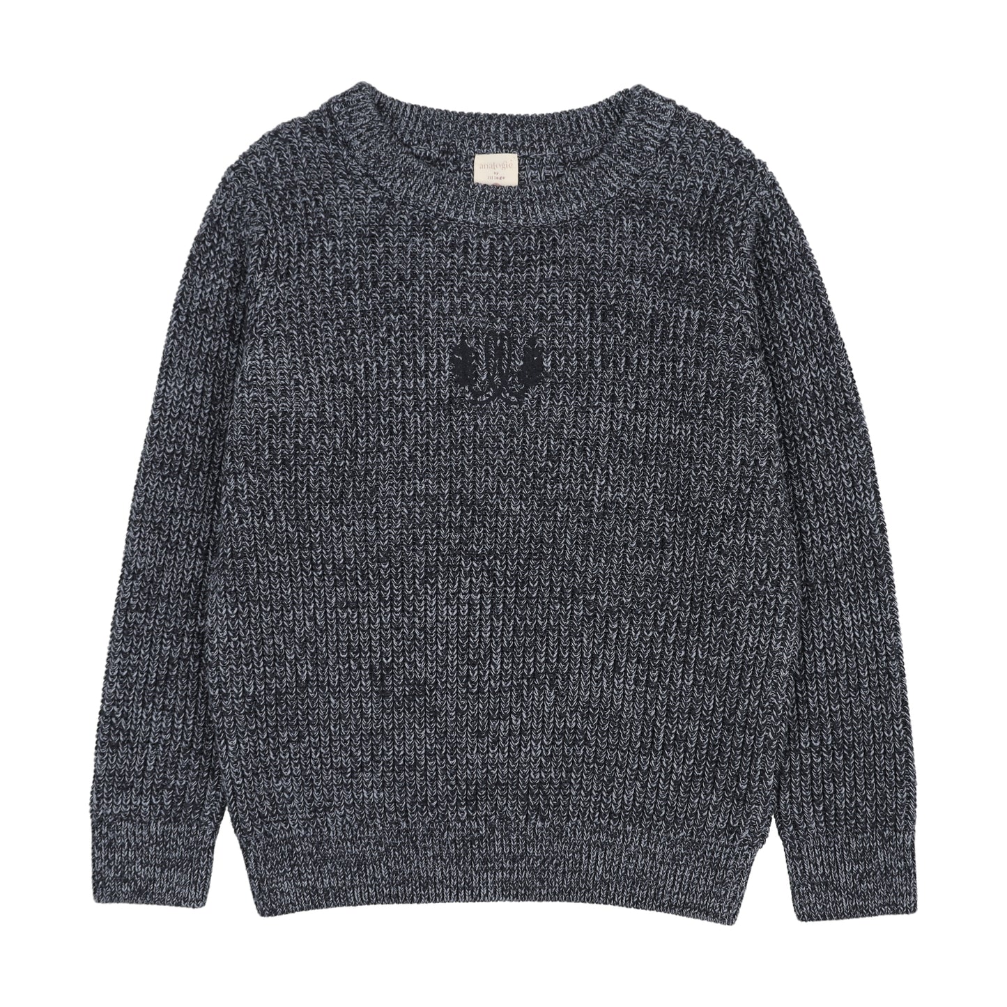ANALOGIE NAVY MARLED CHUNKY KNIT SWEATER