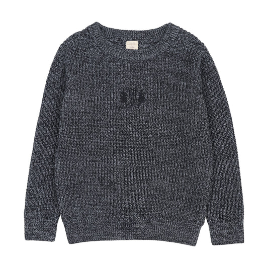 ANALOGIE NAVY MARLED CHUNKY KNIT SWEATER