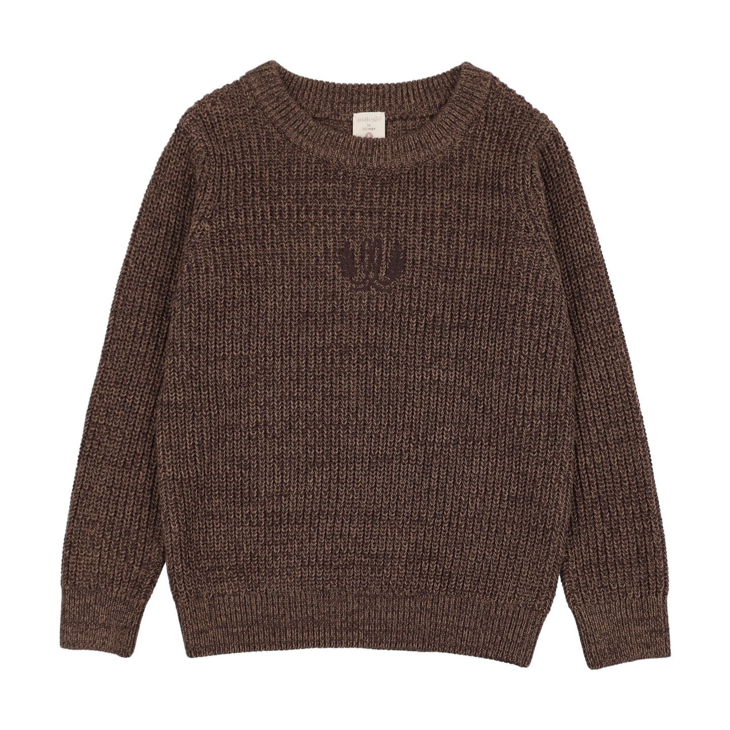 ANALOGIE BROWN MARLED CHUNKY KNIT SWEATER
