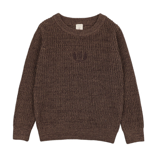 ANALOGIE BROWN MARLED CHUNKY KNIT SWEATER
