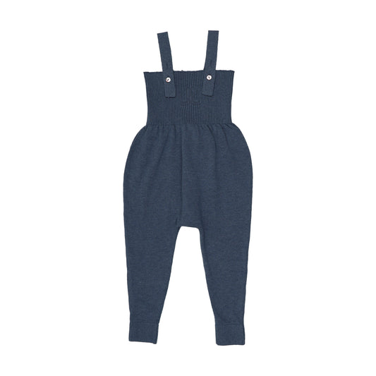 ANALOGIE VINTAGE BLUE KNIT EMBLEM OVERALLS