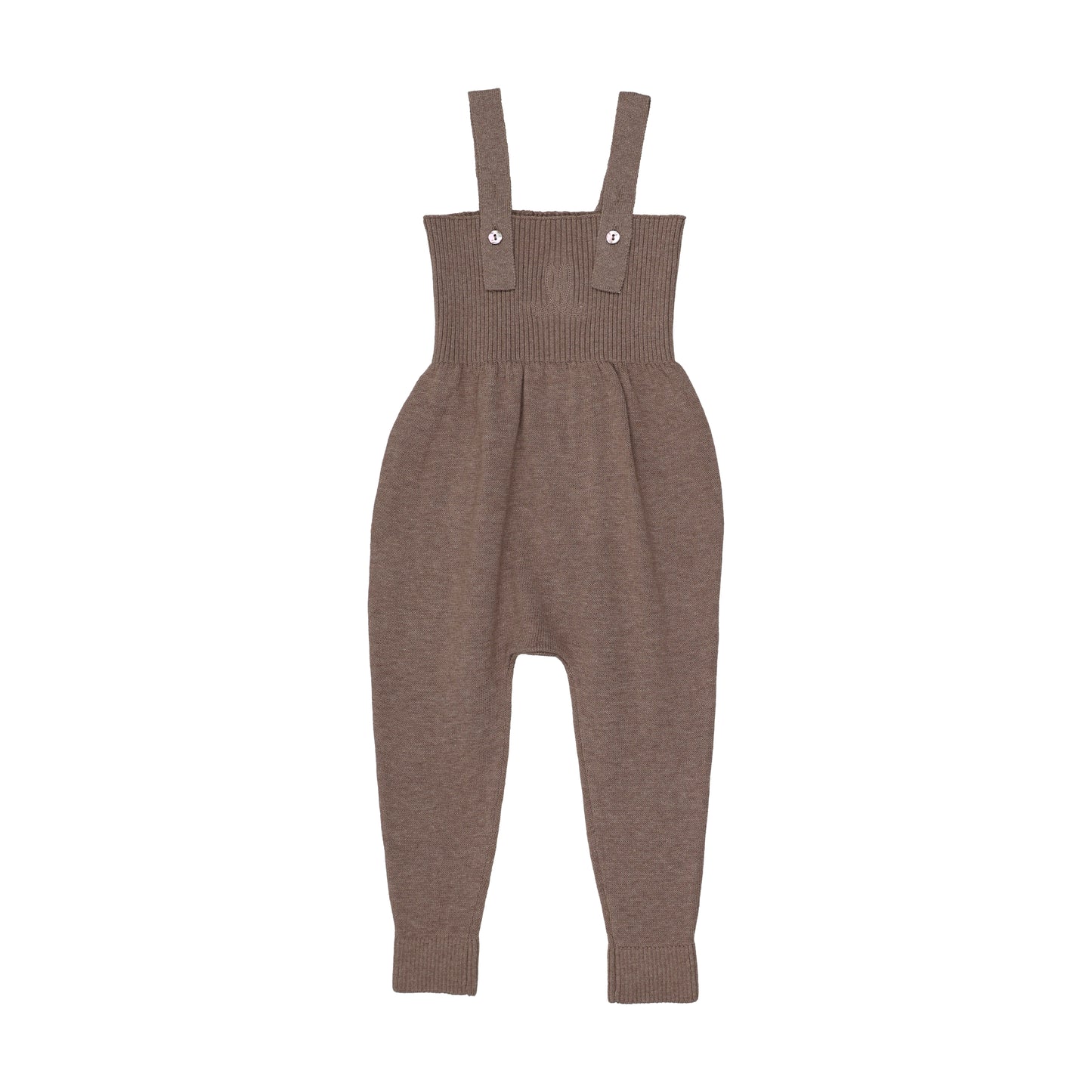 ANALOGIE OATMEAL KNIT EMBLEM OVERALLS