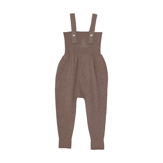 ANALOGIE OATMEAL KNIT EMBLEM OVERALLS