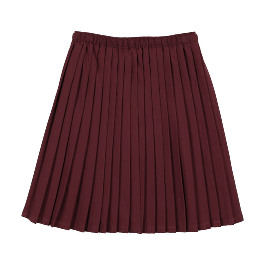 ANALOGIE BURGUNDY KNIFE PLEATED SKIRT