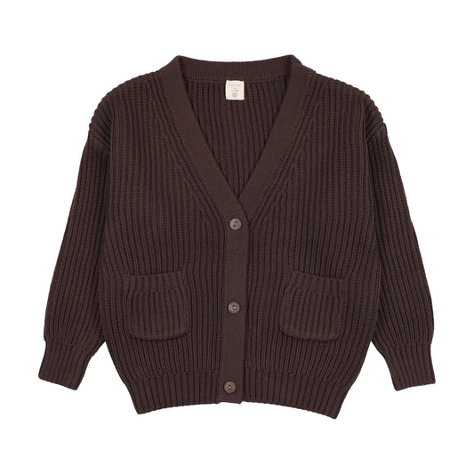 ANALOGIE CHOCOLATE BROWN GRANDPA CARDIGAN