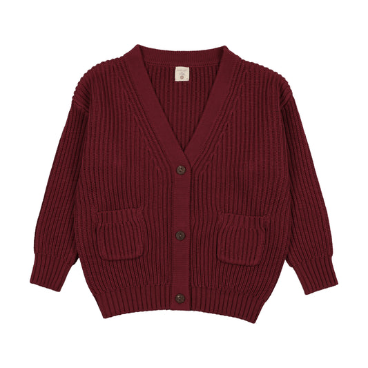 ANALOGIE BURGUNDY GRANDPA CARDIGAN