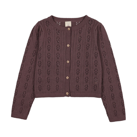 ANALOGIE VINTAGE PURPLE GIRLS CARDIGAN
