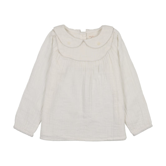 ANALOGIE CREAM/OATMEAL EMBROIDERED SHIRT