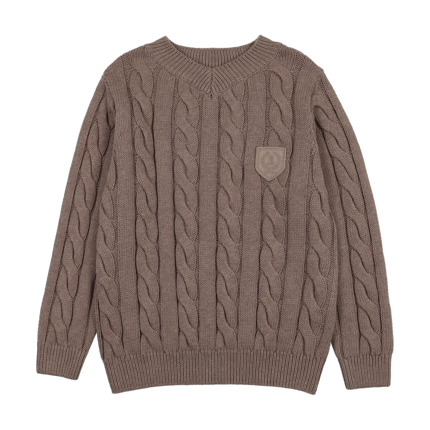ANALOGIE OATMEAL CHUNKY V NECK SWEATER