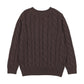 ANALOGIE CHOCOLATE BROWN CHUNKY V NECK SWEATER
