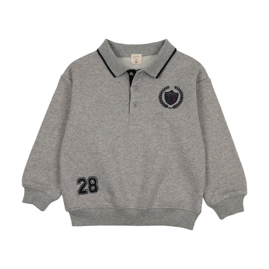 ANALOGIE GREY HEATHER FAN CLUB POLO SWEATSHIRT