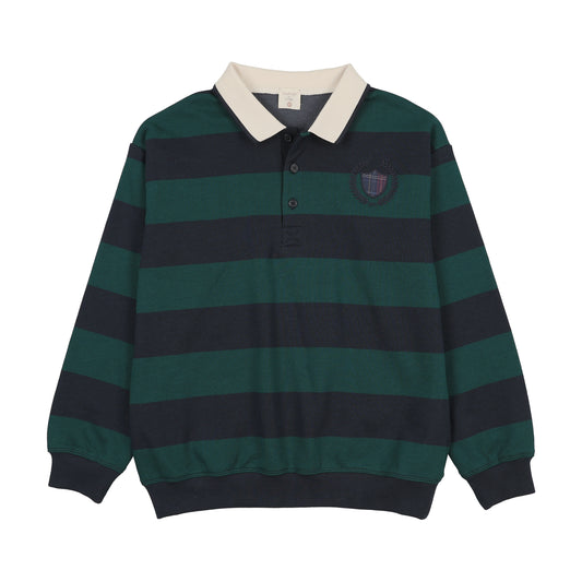 ANALOGIE NAVY VARSITY FAN CLUB POLO SWEATSHIRT