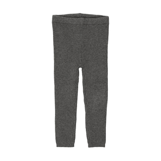 LIL LEGS MID GREY KNIT LEGGINGS