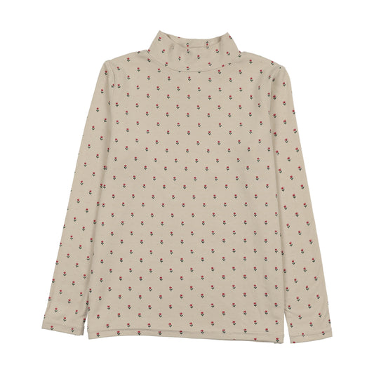 ANALOGIE ECRU PRINTED MOCKNECK