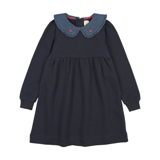 ANALOGIE NAVY/DENIM COLLAR SWEATSHIRT DRESS