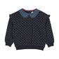 ANALOGIE NAVY/DENIM PRINT COLLAR RUFFLE SWEATSHIRT