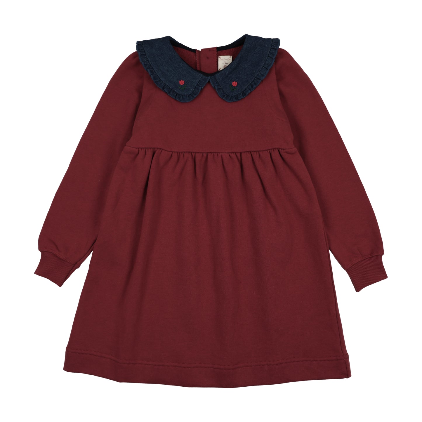 ANALOGIE VINTAGE RED/DENIM COLLAR SWEATSHIRT DRESS