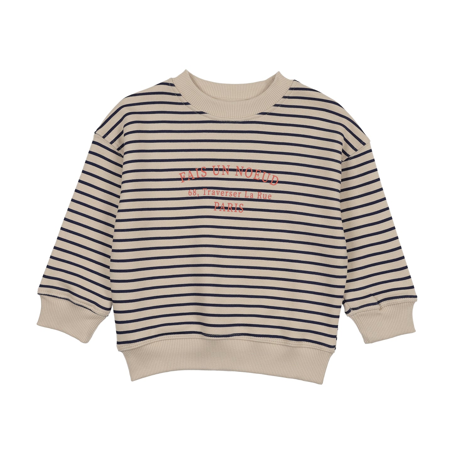 ANALOGIE CREAM/NAVY STRIPE SWEATSHIRT