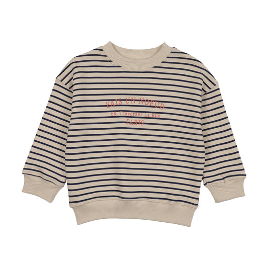 ANALOGIE CREAM/NAVY STRIPE SWEATSHIRT