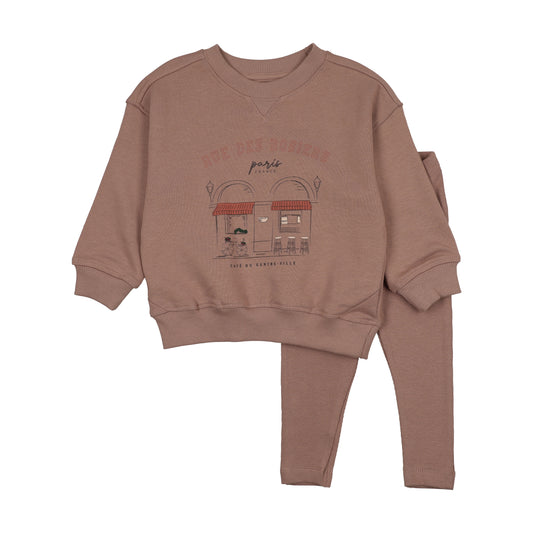 ANALOGIE DRIED ROSE CAFE GIRL SWEATSHIRT SET